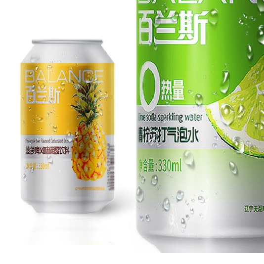 BALANCE百蘭斯青檸蘇打氣泡水及菠蘿啤碳酸飲料包裝設(shè)計(jì)