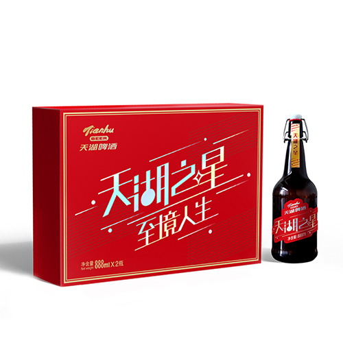 天湖啤酒“天湖之星”高端定制啤酒包裝設(shè)計(jì)，創(chuàng)意共和設(shè)計(jì)公司設(shè)計(jì)作品